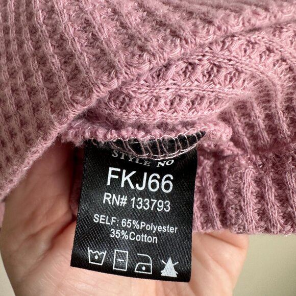 POL Pink Waffle Knit Moto Jacket Sz Small - Picture 4 of 5